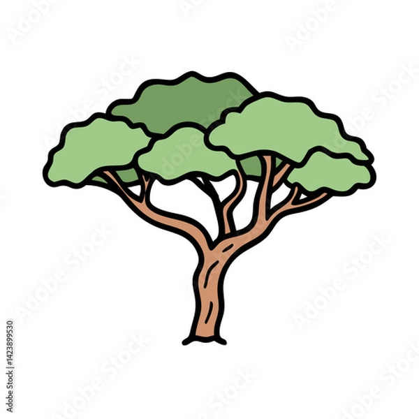Fototapeta acacia tree icon, acacia tree vector illustration-simple illustration of acacia tree, perfect for acacia tree logos and icons