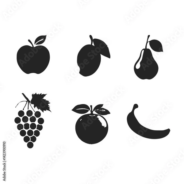Obraz Fruit Icon Set Vector Art, Icons, and Graphics