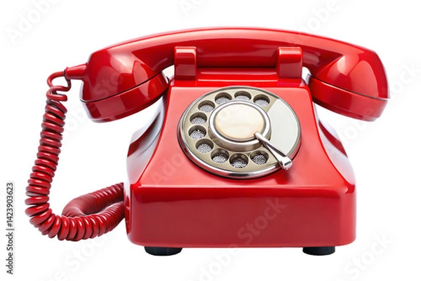 Obraz an old fashioned red telephone isolated on transparent background an old fashioned red telephone isolated on transparent background PNG