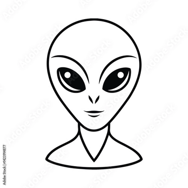 Obraz vector illustration of a alien face