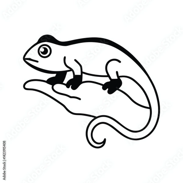 Obraz chameleon cartoon illustration