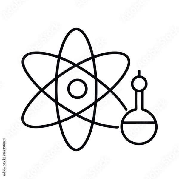 Fototapeta atom symbol on black background