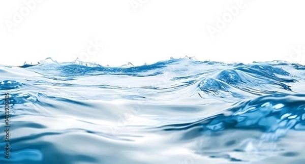 Fototapeta Abstract Blue Water Surface with Gentle Ripples and Subtle Light Reflections on a Seamless Horizon.