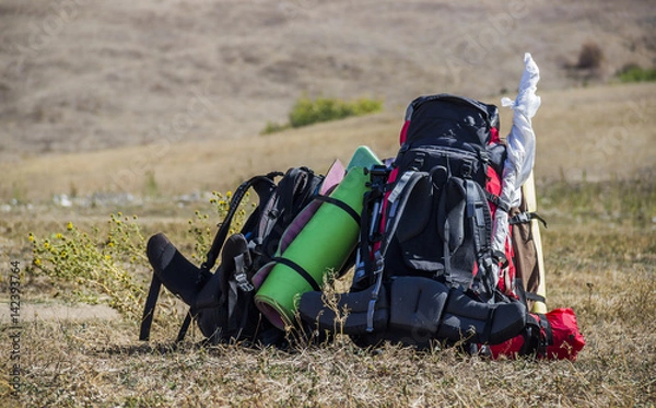 Obraz close-up two backpack