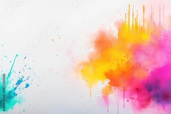 Fototapeta Vibrant Abstract Artwork Featuring Dynamic Colorful Paint Splatters in Various Hues Creating an Energetic and Playful Artistic Expression on Canvas