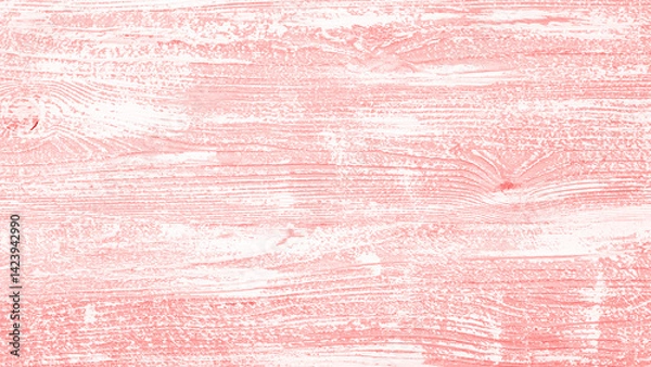 Fototapeta Light pink and white distressed wood texture background with rustic horizontal grain pattern