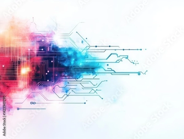 Fototapeta Vibrant Abstract Background Featuring Intricate Circuit Patterns and Flowing Lines Evoking a Sense of Technology Creativity and Modern Aesthetics