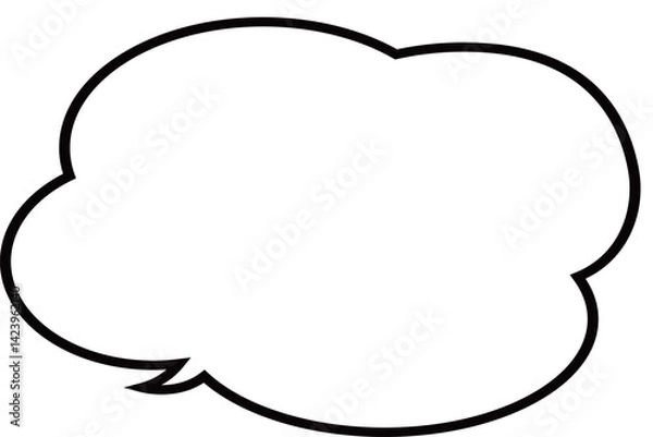 Fototapeta Oval shape. Chat bubble speech icon. Messaging and Chatting. Round speech bubble. The image shows a blank speech bubble.
