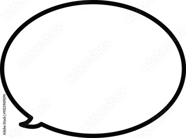 Fototapeta Oval shape. Chat bubble speech icon. Messaging and Chatting. Round speech bubble. The image shows a blank speech bubble.