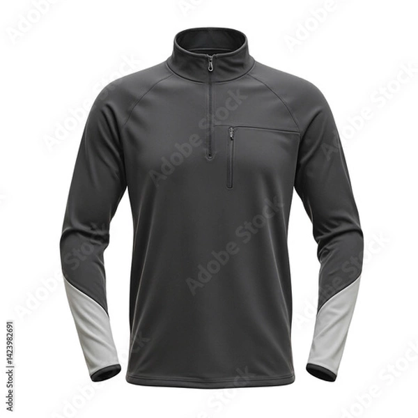 Obraz Isolated charcoal athletic quarter zip pullover with performance fit
