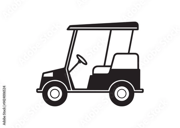 Fototapeta Golf cart silhouette vector, Golf cart Icon, Golf cart Design