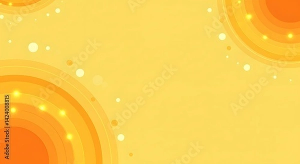 Fototapeta Abstract Yellow and Orange Arcs Background with Sparkles
