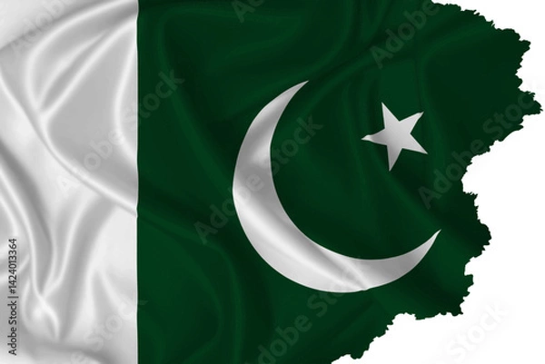 Fototapeta Pakistan flag vector with torn edges on a transparent background