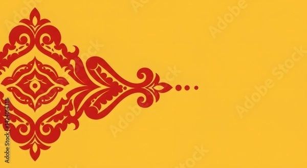 Fototapeta Ornate Pattern on Golden Background Decorative Design Element