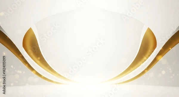 Fototapeta Abstract Background with Golden Curves and Light Sparkle
