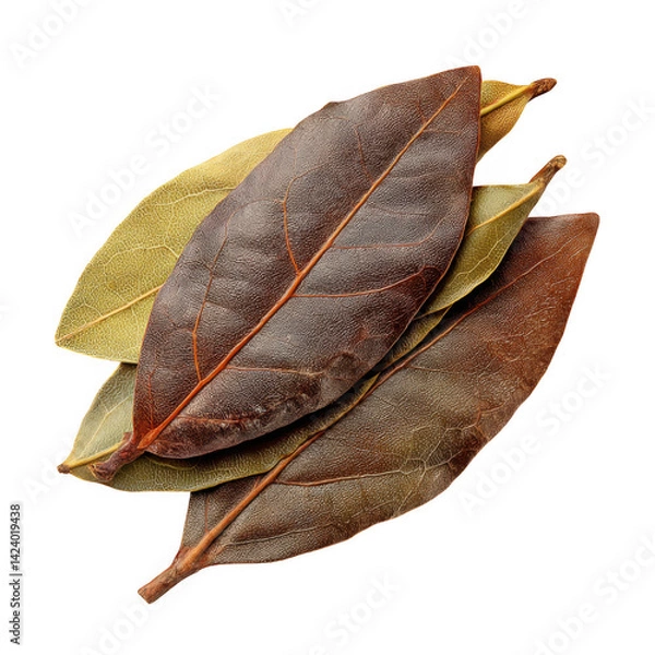 Obraz Dried bay leaves for culinary use food photography studio setting close-up view