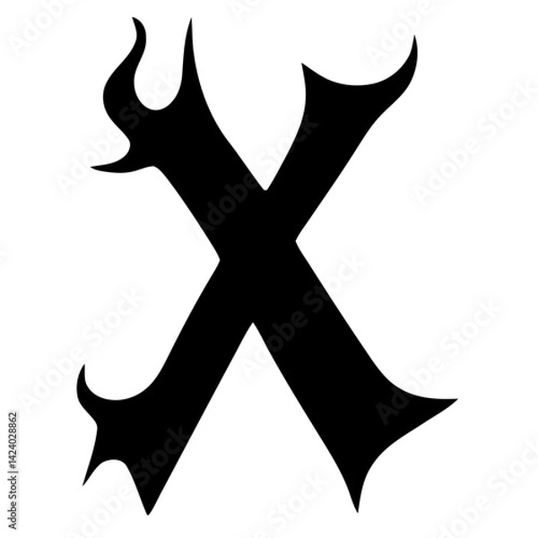 Obraz Tribal hardcore alphabet letter K