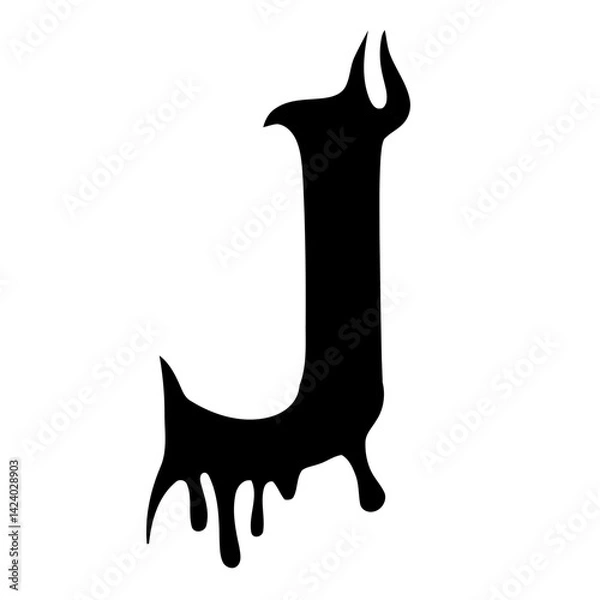 Obraz Tribal hardcore alphabet letter J