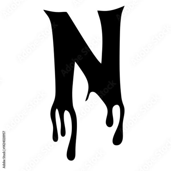 Obraz Tribal hardcore alphabet letter N