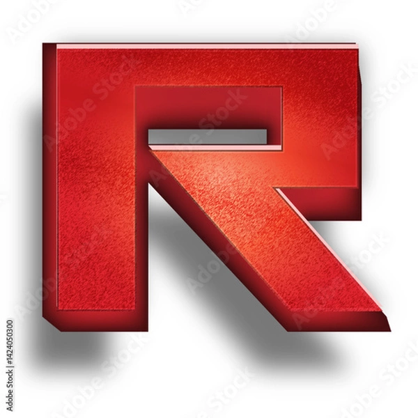 Obraz Sleek Metallic Red Alphabet Letter R