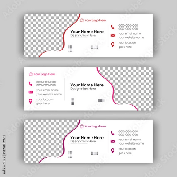 Fototapeta Elegant, simple and professional email signature template design