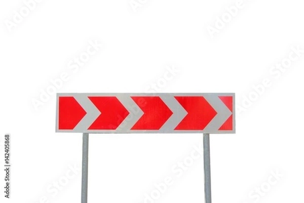 Obraz Road sign direction dangerous turn