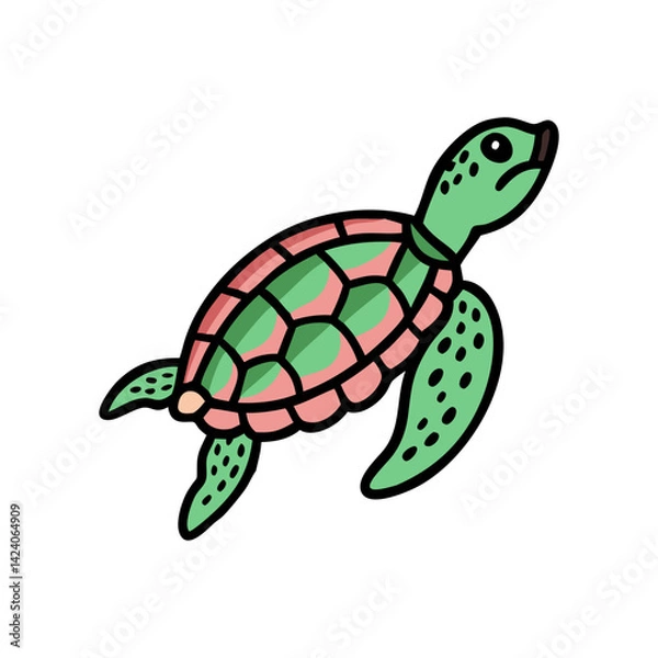 Fototapeta sea turtle icon, sea turtle vector illustration-simple illustration of sea turtle, perfect for sea turtle logos and icons