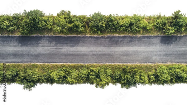 Obraz Empty asphalt road isolated on white background