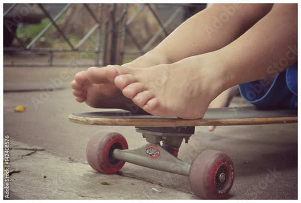 Obraz  Boy skateboarding