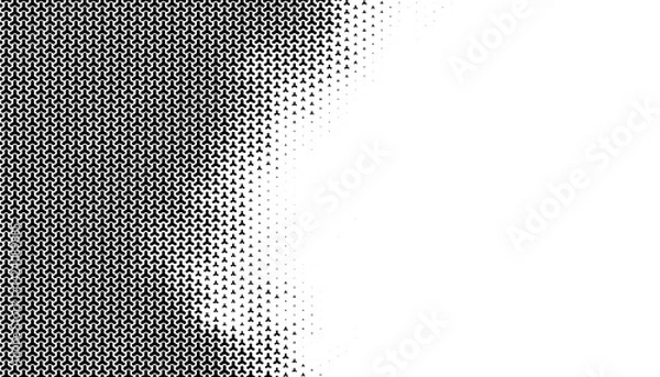 Obraz Black and white abstract geometric pattern with transition effect with halftone shape for sporty background. Vector Format Illustration 