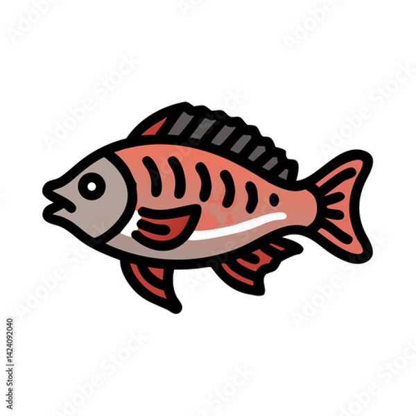 Fototapeta tilapia icon, tilapia vector illustration-simple illustration of tilapia, perfect for tilapia logos and icons