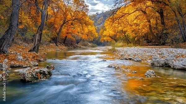 Obraz Autumnal River Gorge