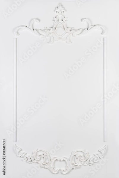 Fototapeta White beautiful rectangular stucco