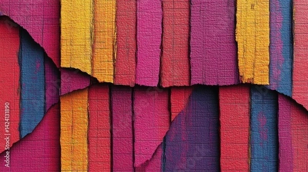 Fototapeta Abstract colorful background showing layered vertical painted textures of various colors