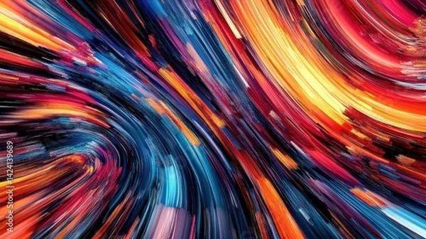 Fototapeta a surreal abstract artwork with melting forms and vibrant colors