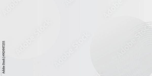 Obraz Ilustrator white geometric abstract background overlap layer on bright space with lines effect graphic design element circles style concept for banner simple modern nice