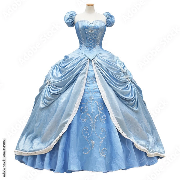 Fototapeta A fairytale-like princess gown displayed on a transparency background