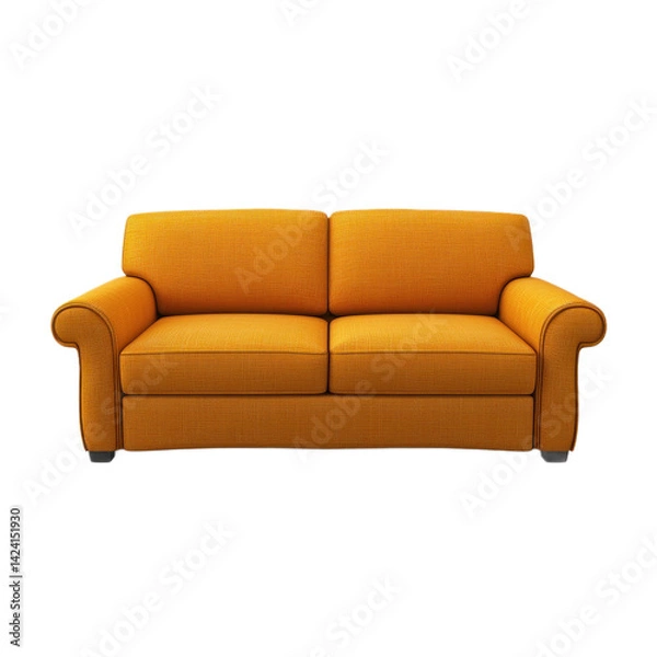 Fototapeta A simple couch with no cushions or people, isolated on a transparency background