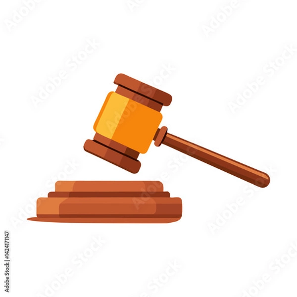 Fototapeta Wooden Gavel And Sound Block Representing Justice And Legal System Courtroom Element