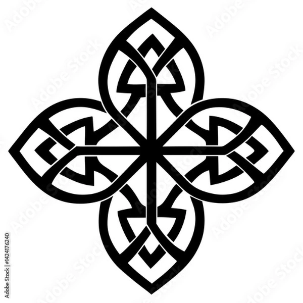 Obraz Celtic Knot Mandala ornament vector illustration intricate tribal decorative pattern symmetrical traditional ancient symbol spirituality
