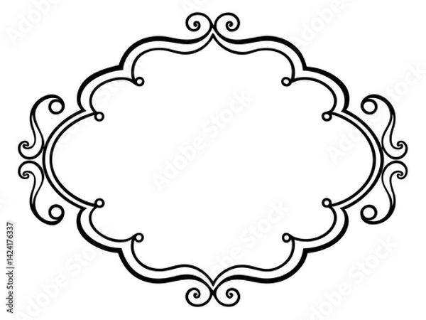 Obraz elegant ornamental frame outline vector illustration decorative border flourish vintage retro calligraphic
