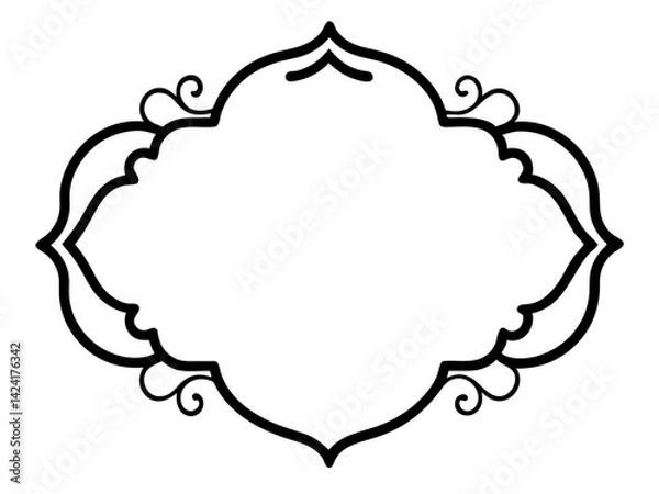 Obraz elegant ornamental frame outline vector illustration decorative border flourish vintage retro calligraphic
