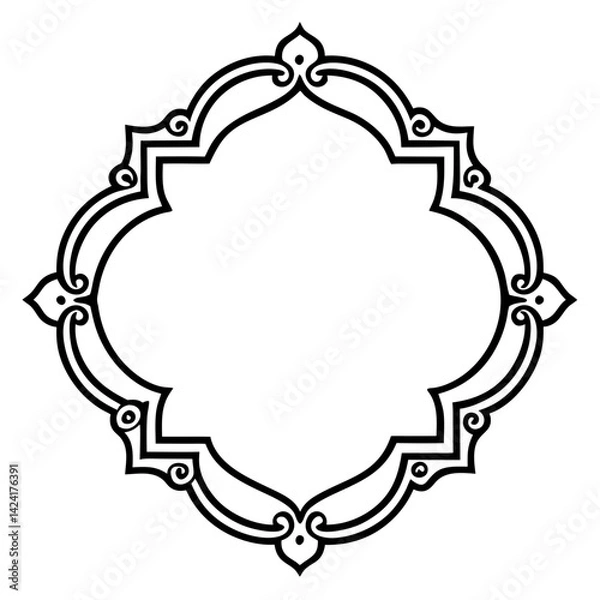 Obraz elegant ornamental frame outline vector illustration decorative border flourish vintage retro calligraphic
