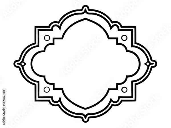 Obraz elegant ornamental frame outline vector illustration decorative border flourish vintage retro calligraphic
