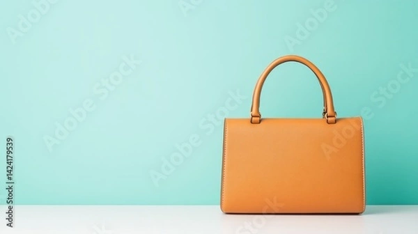 Obraz Elegant handbag displayed on a pristine surface, inviting ample space for stylish text and branding elements.