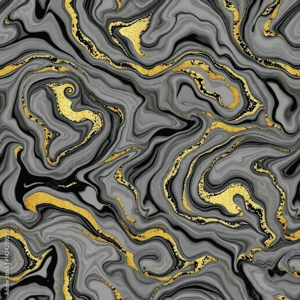 Fototapeta Elegant Abstract Marble Pattern with Soft Gold Highlights