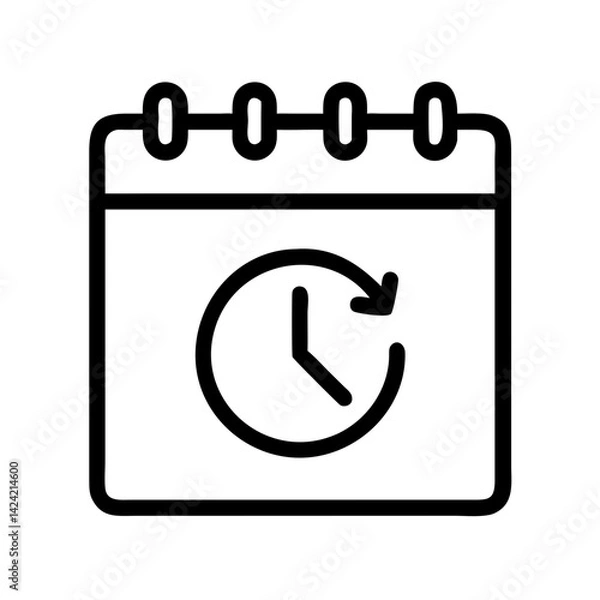 Obraz Notepad with Countdown Arrow Icon Representing Task Deadline and Time Management