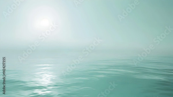 Fototapeta sea ​​background at dawn light blue background with copy space, banner world ocean day with place for text