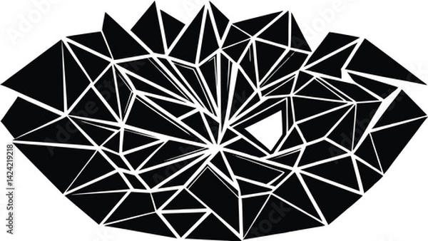 Fototapeta Abstract black and white polygonal mosaic background with geometric triangles