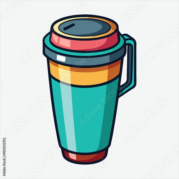 Obraz Thermal travel cup vector.